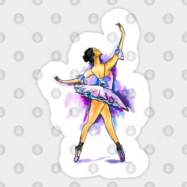 Ballerina, Purple Tutu Sticker by Svetlana Pelin